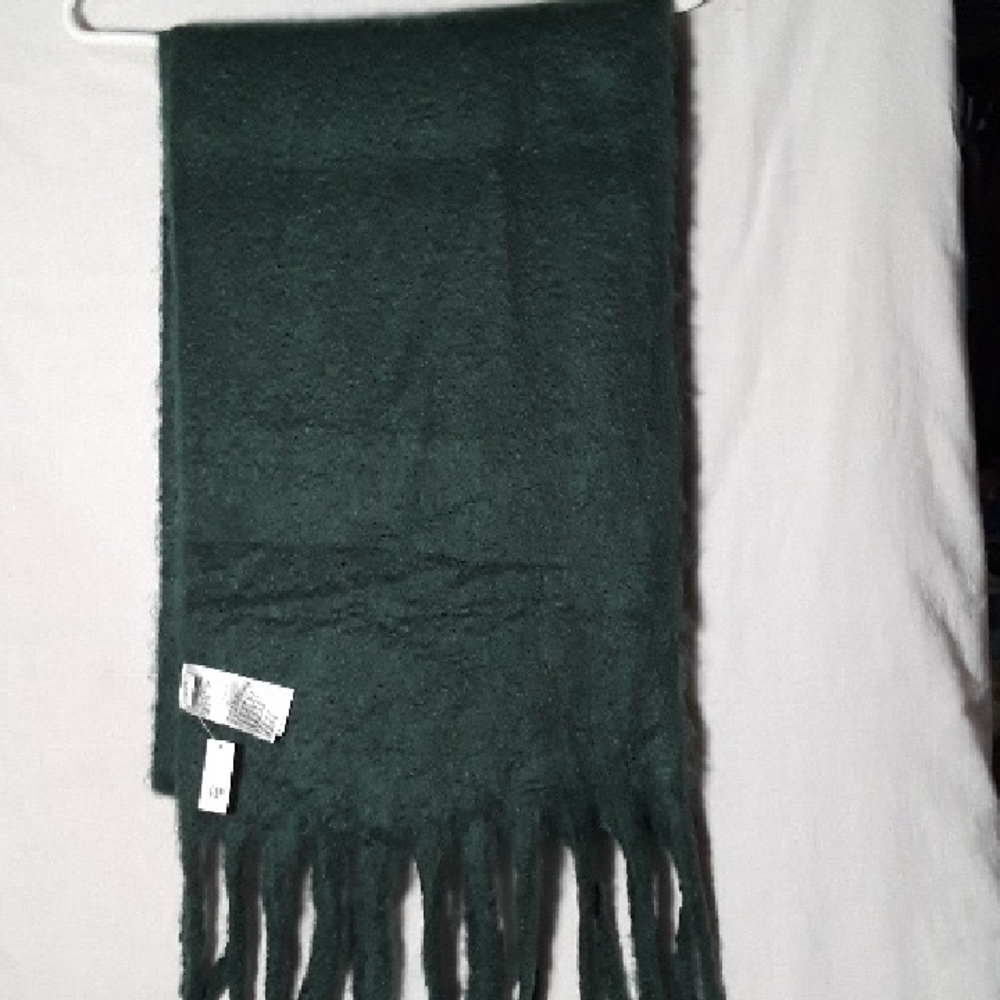 GAP Deep Green Fringe Scarf